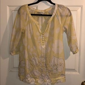 Cabi Yellow and white top
